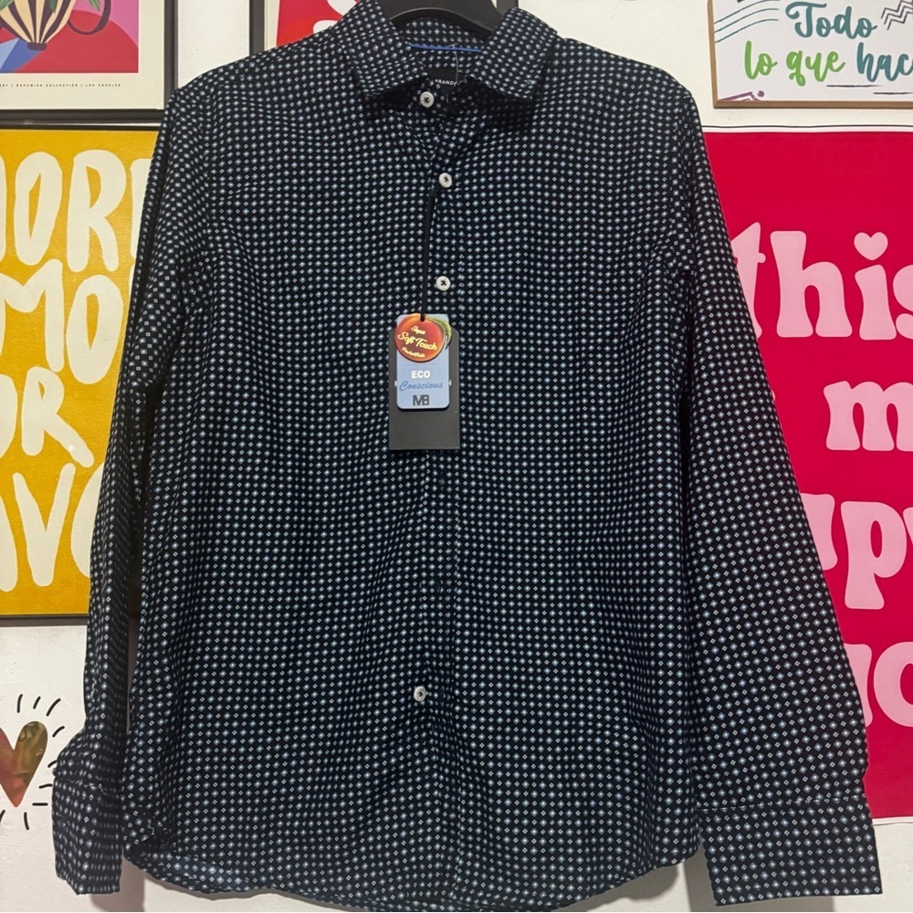 Michael Brandon Men’s Button-Up Shirt - Size‎ S - Navy Blue - NEW with Tags